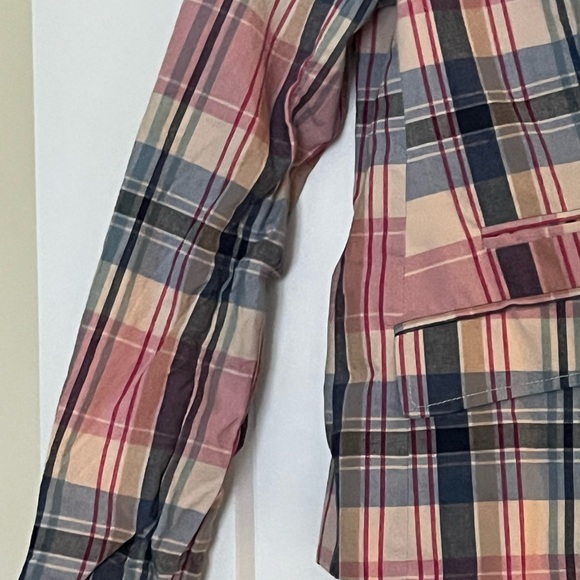 Tommy Hilfiger Madras Check Pink Blue White Single Breasted Blazer - Picture 6 of 10